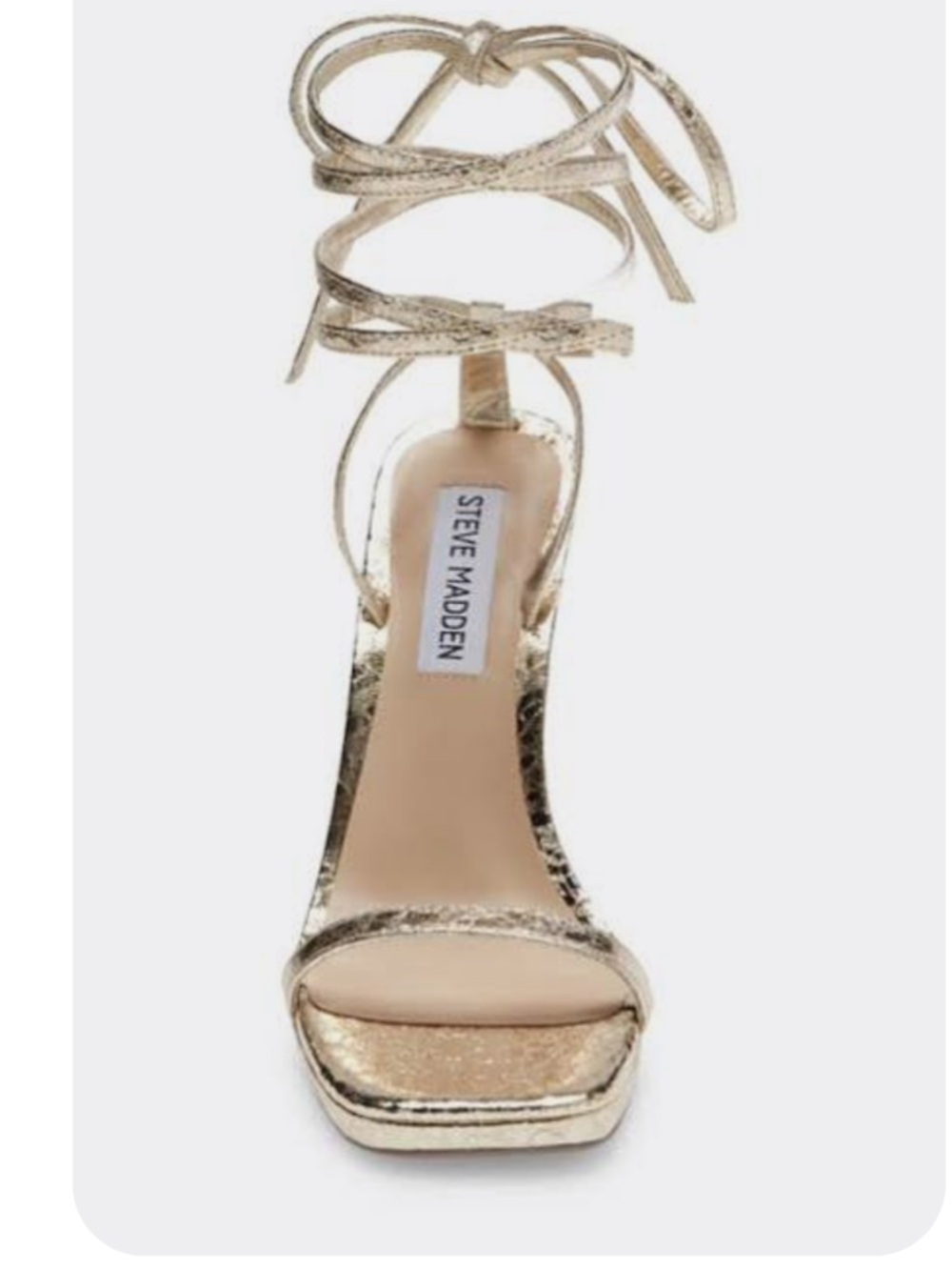 Steve Madden Gold Lace-Up Stiletto Sandals